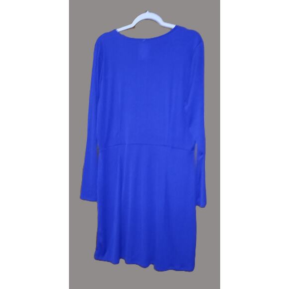 Nine West Long Sleeve Ribbed Dress with Faux Wrap Design Size 2XL - Picture 3 of 8